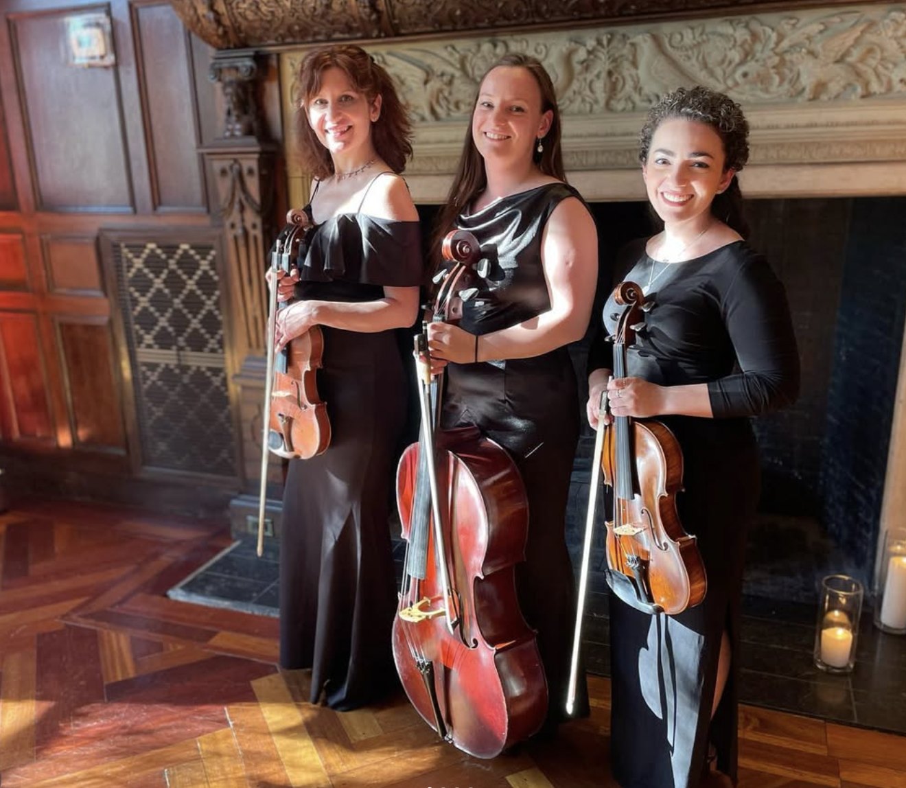Christa Dalmazio performing with her string trio