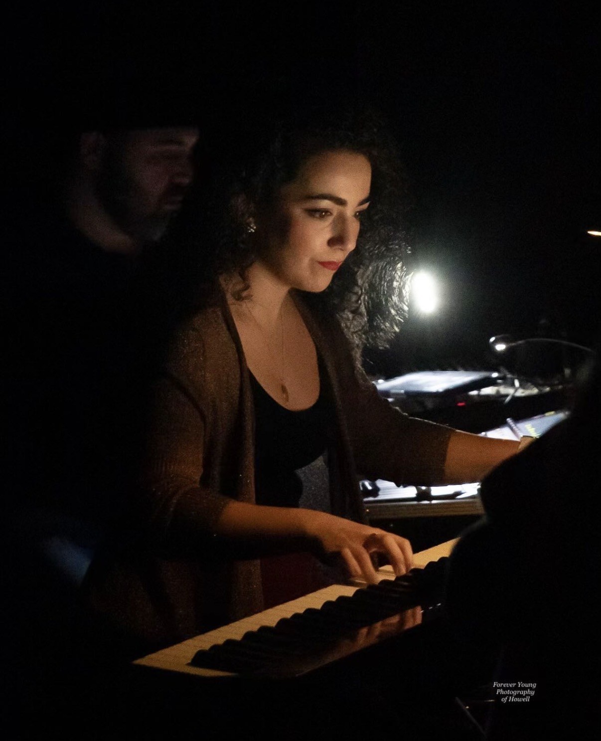 At the keyboard